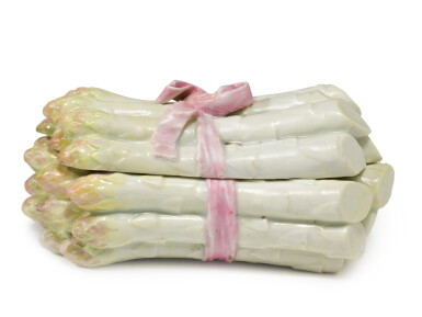 View full screen - View 1 of Lot 79. A Meissen Asparagus Box and Cover, 19th Century, the Decoration Later.