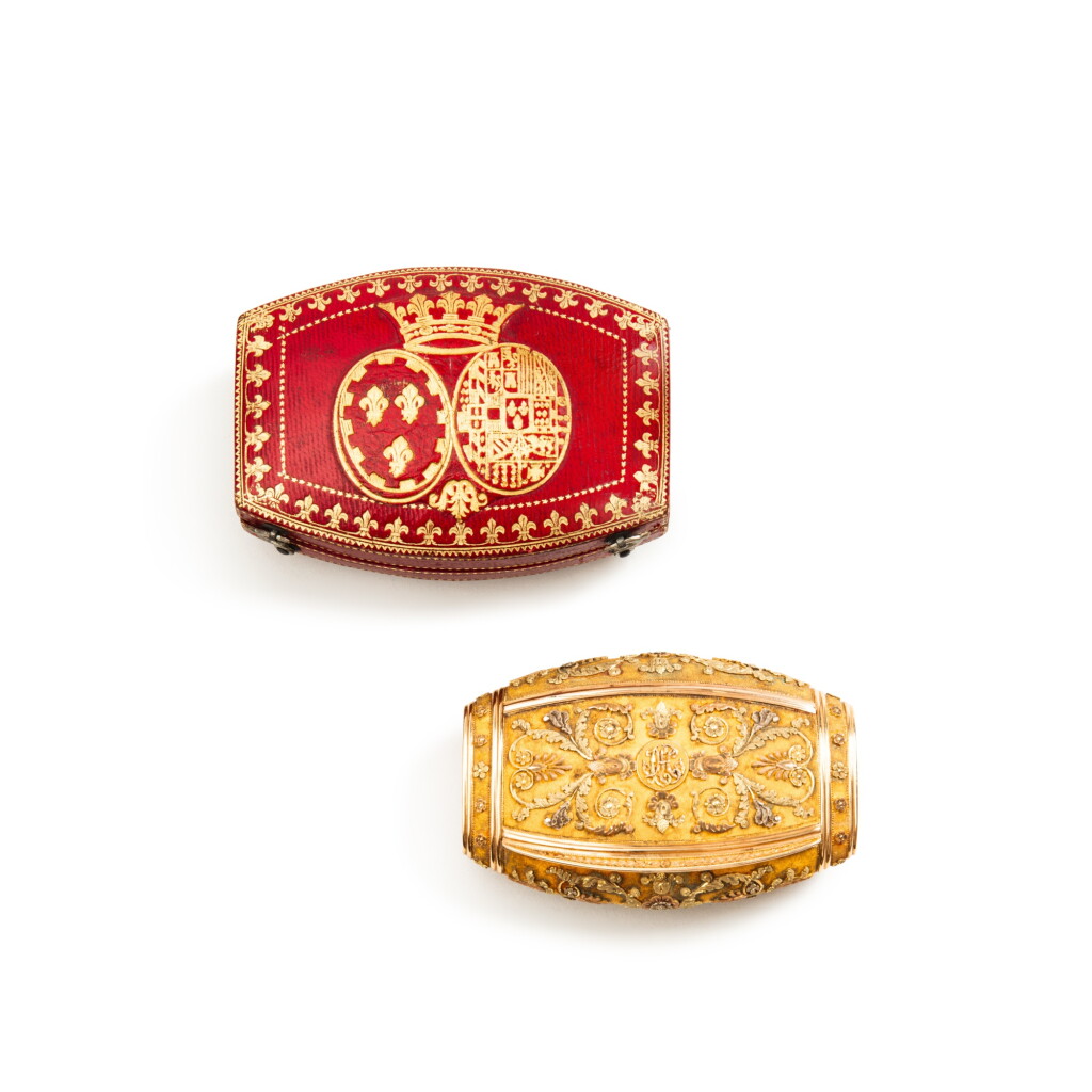 View full screen - View 1 of Lot 569. A four-colour gold snuff box, C.P. Petschler, Paris, circa 1820 | Rare et importante tabatière en or de quatre couleurs par C.P. PETSCHLER, Paris, vers 1829.