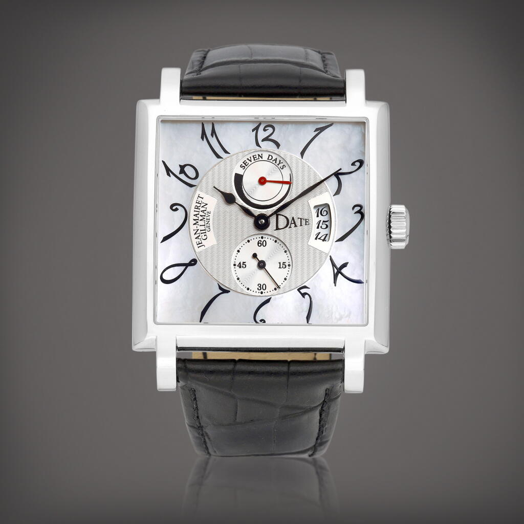View full screen - View 1 of Lot 8920. Continentes | A limited edition stainless steel wristwatch with date, power reserve indication and mother-of-pearl dial, Circa 2005 | Continentes | 限量版精鋼腕錶,備日期、動力儲備顯示及珠母貝錶盤,約2005年製.