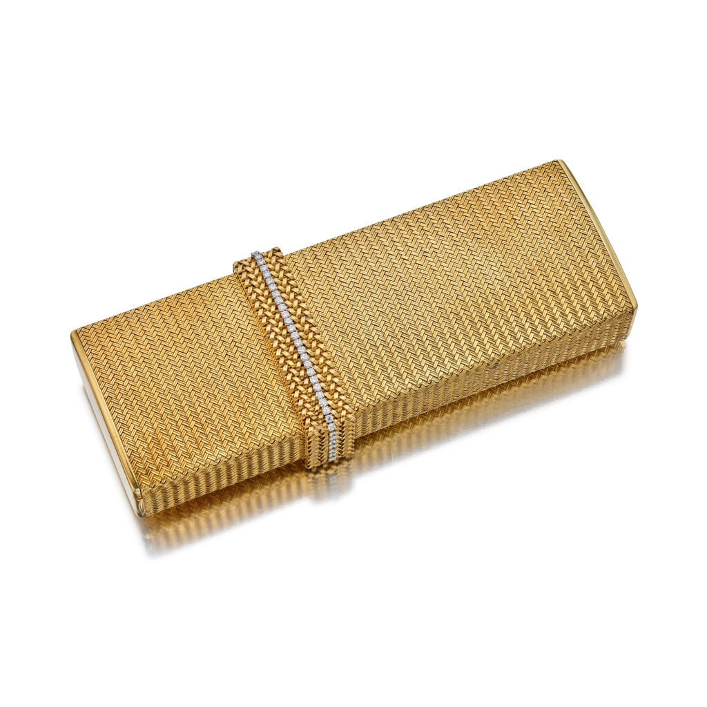 View full screen - View 1 of Lot 575. Gold and Diamond Evening Bag, France.
