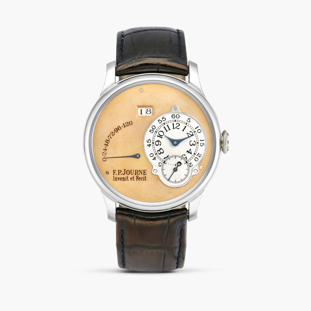 View full screen - View 1 of Lot 2401. Octa Réserve de Marche | A platinum wristwatch with date, power reserve indication and brass movement, Circa 2002.
