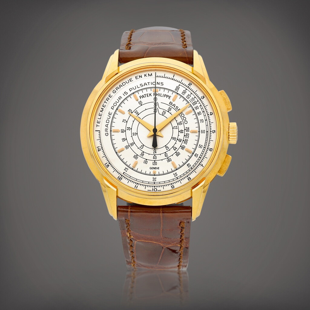 View full screen - View 1 of Lot 2250. Reference 5975 | A limited edition yellow gold multi-scale chronograph wristwatch, Made to commemorate the 175th anniversary of Patek Philippe in 2014, Circa 2014 | 百達翡麗 | 型號5975 | 限量版黃金多刻度計時腕錶,為慶祝百達翡麗 175 週年而製,約2014年製.