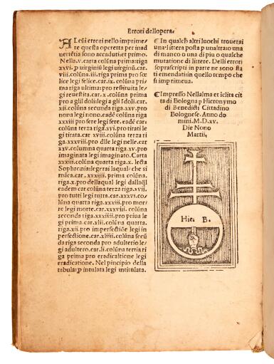 View full screen - View 1 of Lot 260. Rappi, Novo thesauro delle tre castita, Bologna, 1515, eighteenth-century vellum.