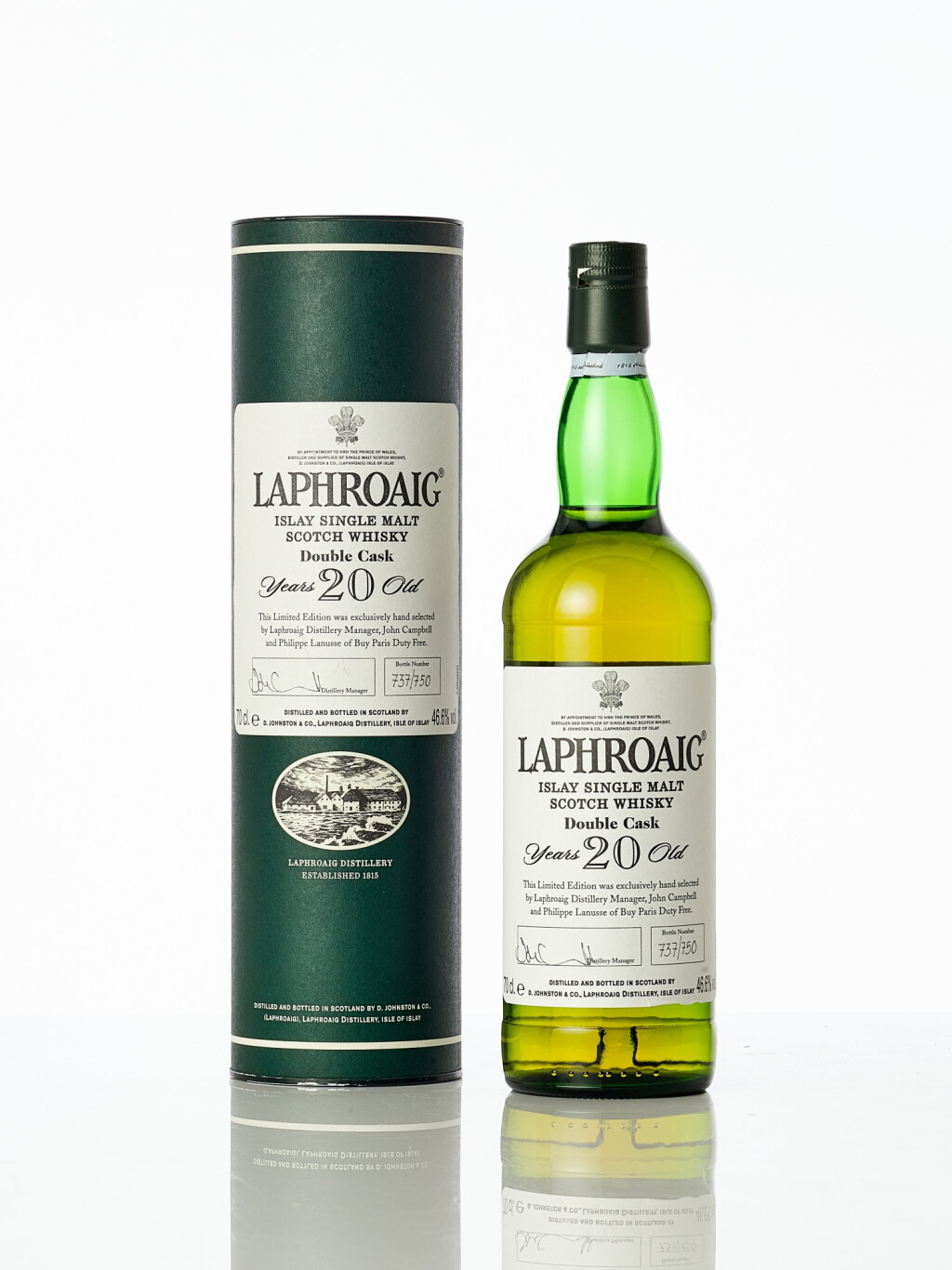 View full screen - View 1 of Lot 5026. Laphroaig 20 Year Old Double Cask 46.6 abv NV (1 BT70).