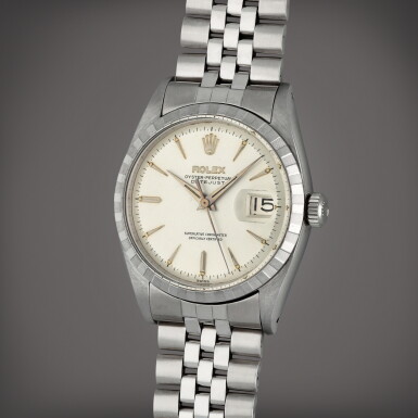 View full screen - View 1 of Lot 203. Datejust, Reference 6605 | A stainless steel wristwatch with date and bracelet | Circa 1959.