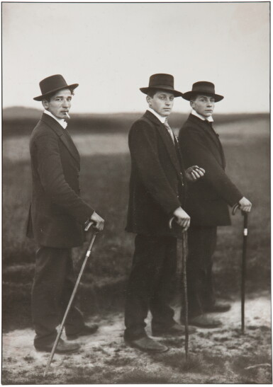 View full screen - View 1 of Lot 26. AUGUST SANDER | THREE YOUNG FARMERS ON THEIR WAY TO A DANCE, WESTERWALD.