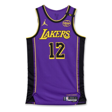 View full screen - View 1 of Lot 31. Max Christie Los Angeles Lakers 2024-25 Emirates NBA Cup Game Worn Statement Edition Jersey.
