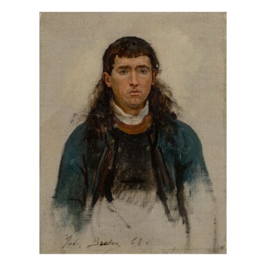 View full screen - View 1 of Lot 402. JULES BRETON | PORTRAIT D'HOMME (STUDY FOR UN GRAND PARDON BRETON).