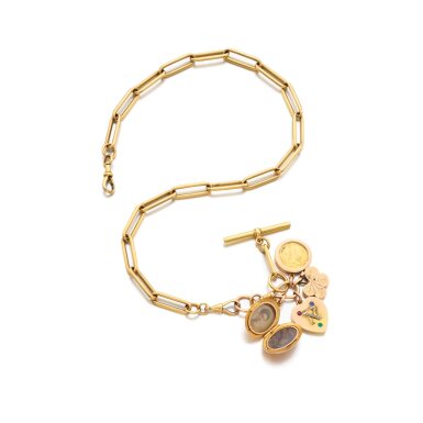 View full screen - View 1 of Lot 1184. Gold, silver-gilt and gem set watch fob, circa 1910.