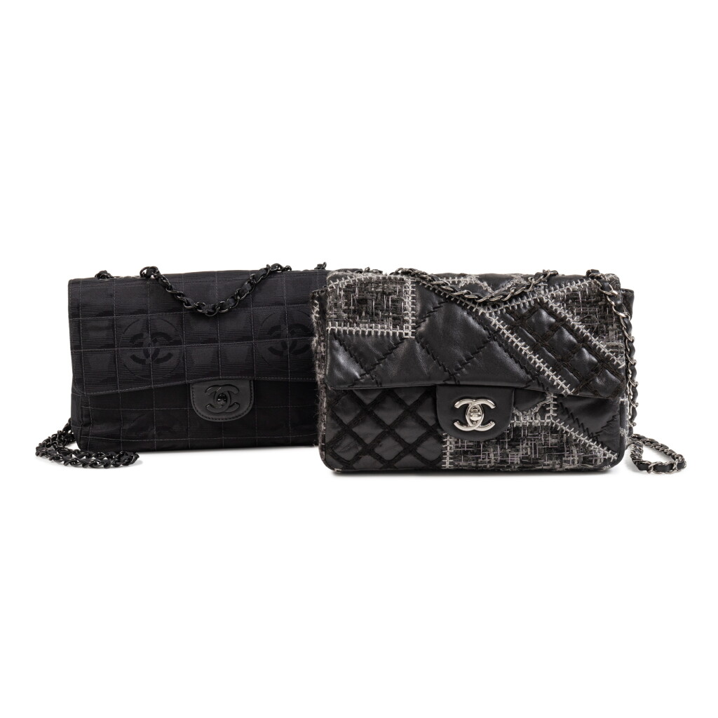 View full screen - View 1 of Lot 696. Set of Two Patchwork Flap Bag and Sport Line East West Flap Bag.