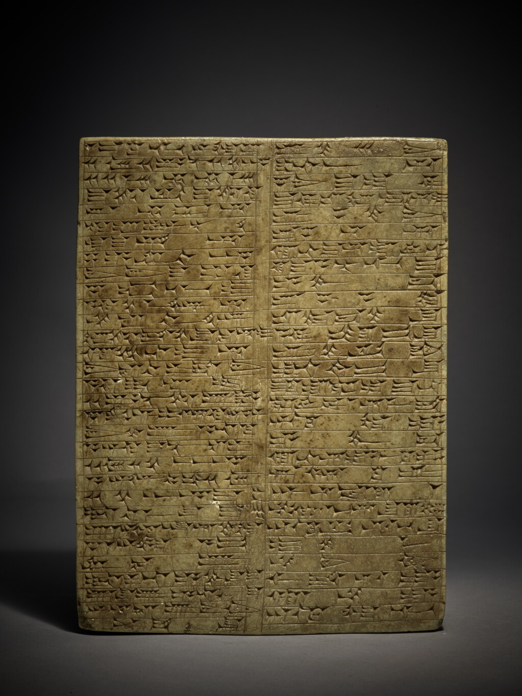View full screen - View 1 of Lot 15. An Assyrian Gypsum Alabaster Foundation Plaque., reign of Tukulti-Ninurta I, circa 1233-1197 B.C..