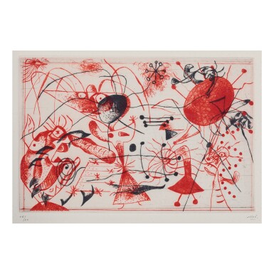 View full screen - View 1 of Lot 39. JOAN MIRÓ | SÉRIE NOIRE ET ROUGE: ONE PLATE (D. 36).