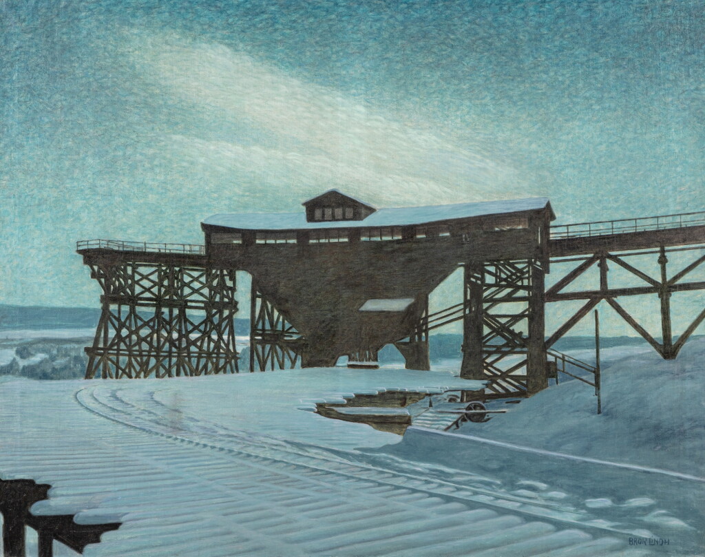View full screen - View 1 of Lot 386. The Kiruna mine under the snow .