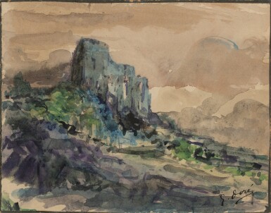 View full screen - View 1 of Lot 145. Landscape with ruins of a castle.