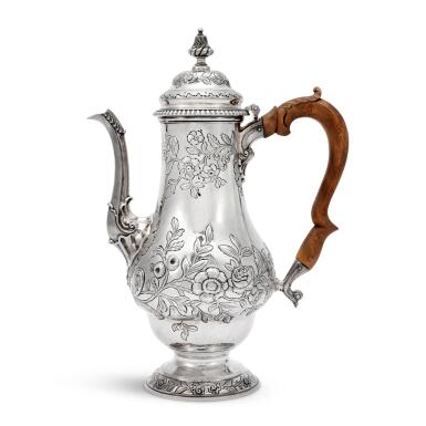 View full screen - View 1 of Lot 125. A Large American Silver Coffee Pot, William Ball, Baltimore, Maryland, 1789-1815.