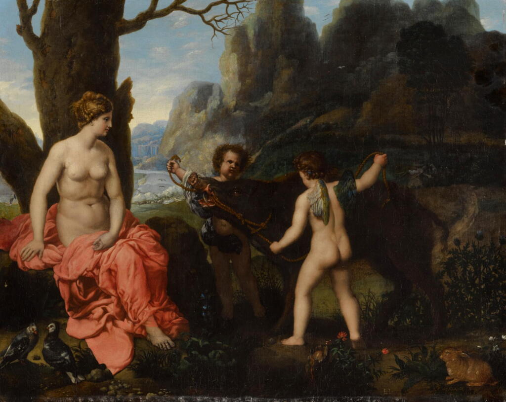 View full screen - View 1 of Lot 23. Putti presenting Venus with the boar that killed Adonis .