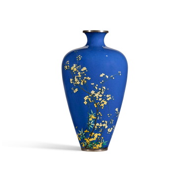 View full screen - View 1 of Lot 131. A CLOISONNE ENAMEL VASE SIGNED KYOTO NAMIKAWA (NAMIKAWA YASUYUKI, 1845–1927), MEIJI PERIOD, 19TH CENTURY.
