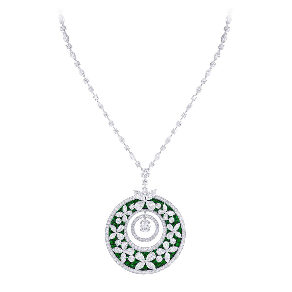 View full screen - View 1 of Lot 574. EMERALD AND DIAMOND PENDANT, GRAFF.
