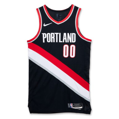 View full screen - View 1 of Lot 126. Scoot Henderson Portland Trail Blazers 2023-2024 Game Worn Icon Edition Jersey.