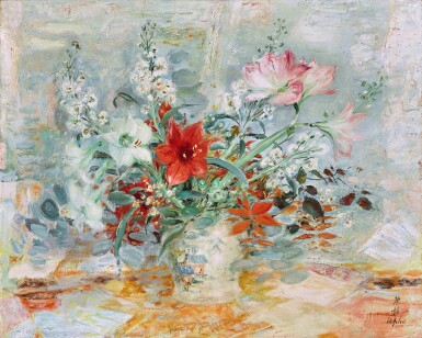 View full screen - View 1 of Lot 161. Le Pho 黎譜 | Lys Rouges 紅色百合.