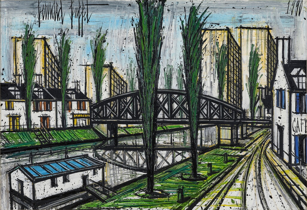 View full screen - View 1 of Lot 144. Bernard Buffet 貝爾納・布菲 | Le pont métallique 橋.