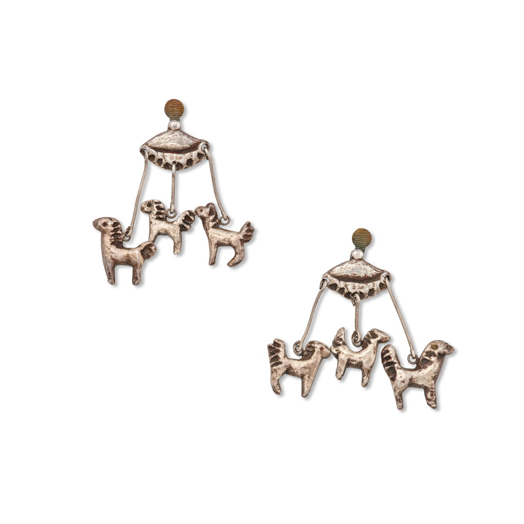 View full screen - View 1 of Lot 110. 'Carrousel' (Carousel) Earrings.