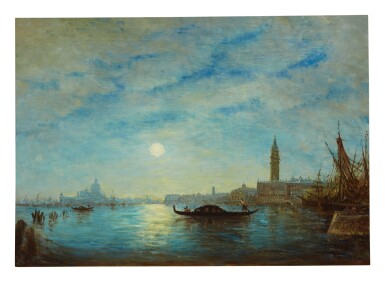 View full screen - View 1 of Lot 1. FÉLIX ZIEM | BACINO SAN MARCO, VENICE, UNDER MOONLIGHT.