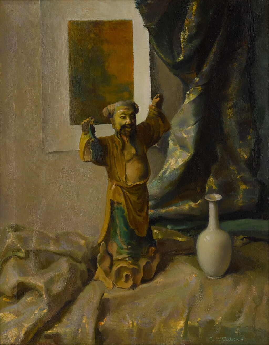 View full screen - View 1 of Lot 630. P'utai and Amphora Vase (Oriental Still Life).