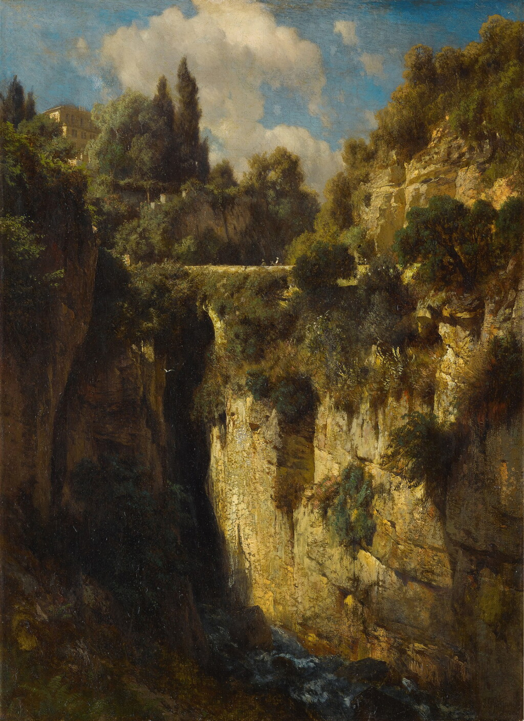 View full screen - View 1 of Lot 425. A Mountainous Landscape with a Waterfall.