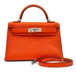 Feu and Rose Eglantine Chèvre Mysore Verso Mini Kelly Sellier 20 Palladium Hardware, 2020