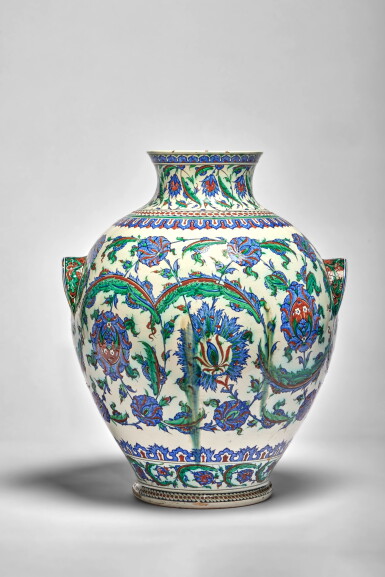 View full screen - View 1 of Lot 588. A Cantagalli Iznik-Style Pottery Vase, Late 19th Century.