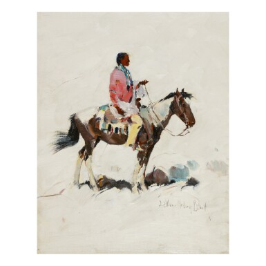 View full screen - View 1 of Lot 85. LAVERNE NELSON BLACK | LONE HORSEMAN.