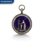 Gold, Silver, Enamel And Diamond Verge Watch, Circa 1800
