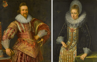 View full screen - View 1 of Lot 84. ATTRIBUTED TO FRANZ KESSLER | PORTRAIT OF JOHANN VON BODECK (1589-1650); PORTRAIT OF SUSANNA VAN UFFELEN (B. 1593).