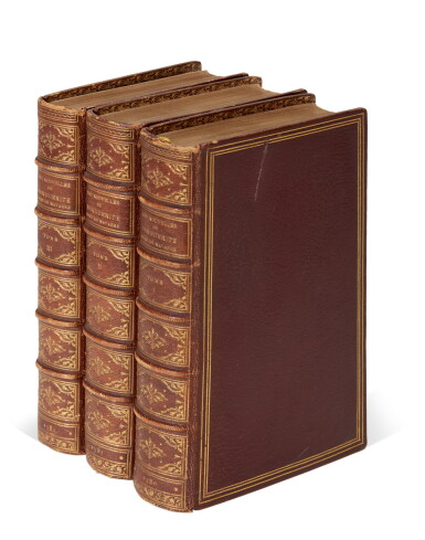View full screen - View 1 of Lot 265. Marguerite de Navarre | Les nouvelles, Berne, 1780-1781, 3 volumes, later crushed brown morocco.
