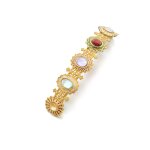 Gold, gem set and enamel bracelet, mid-19th century