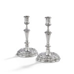 A pair of German silver candlesticks, by Peter Kick, Augsburg, circa 1710-1720