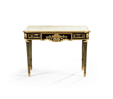 View full screen - View 1 of Lot 186. A Louis XVI style gilt-bronze mounted coromandel lacquer and Indian ebony console.