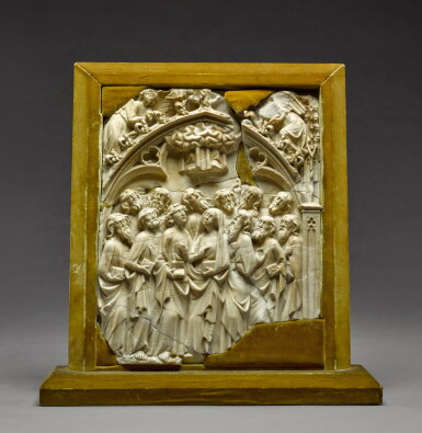 View full screen - View 1 of Lot 15. Mosan or French, late 14th century | Relief with the Ascension of Christ.