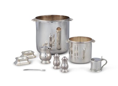 View full screen - View 1 of Lot 285. A group of silver and silver-plated objects, Puiforcat, Paris, modern | Lot d’objets en argent et en métal argenté par Puiforcat, Paris, modern.