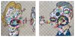 Takashi Murakami 村上隆 | Homage to Francis Bacon (Study for Head of Isabel Rawsthorne and George Dyer) 培根致敬:伊莎貝爾‧羅斯與喬治‧戴爾頭像習作
