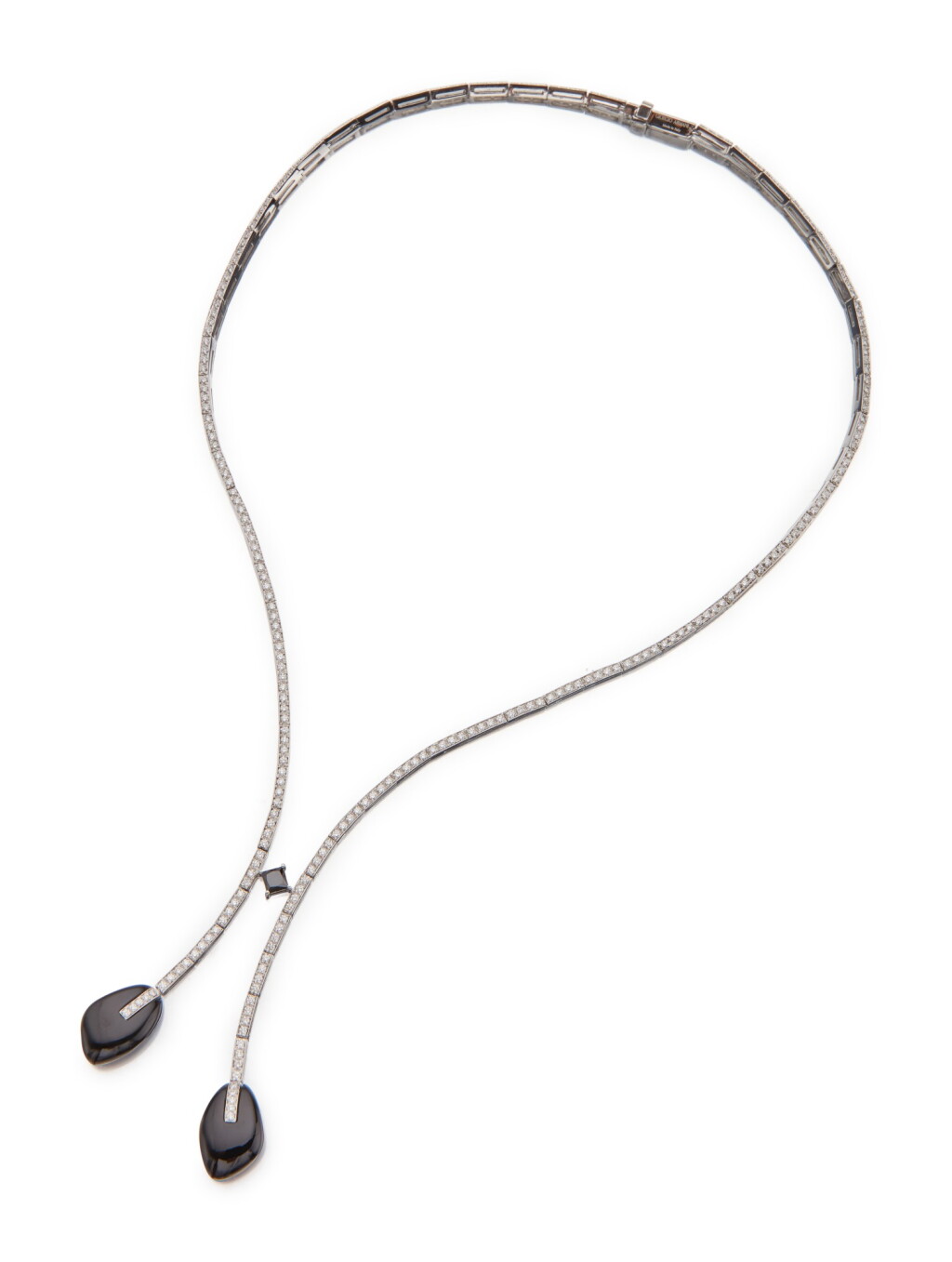 View full screen - View 1 of Lot 16. Giorgio Armani | 18 Karat White Gold, Onyx and Diamond Necklace Worn and Donated by Julia Roberts.