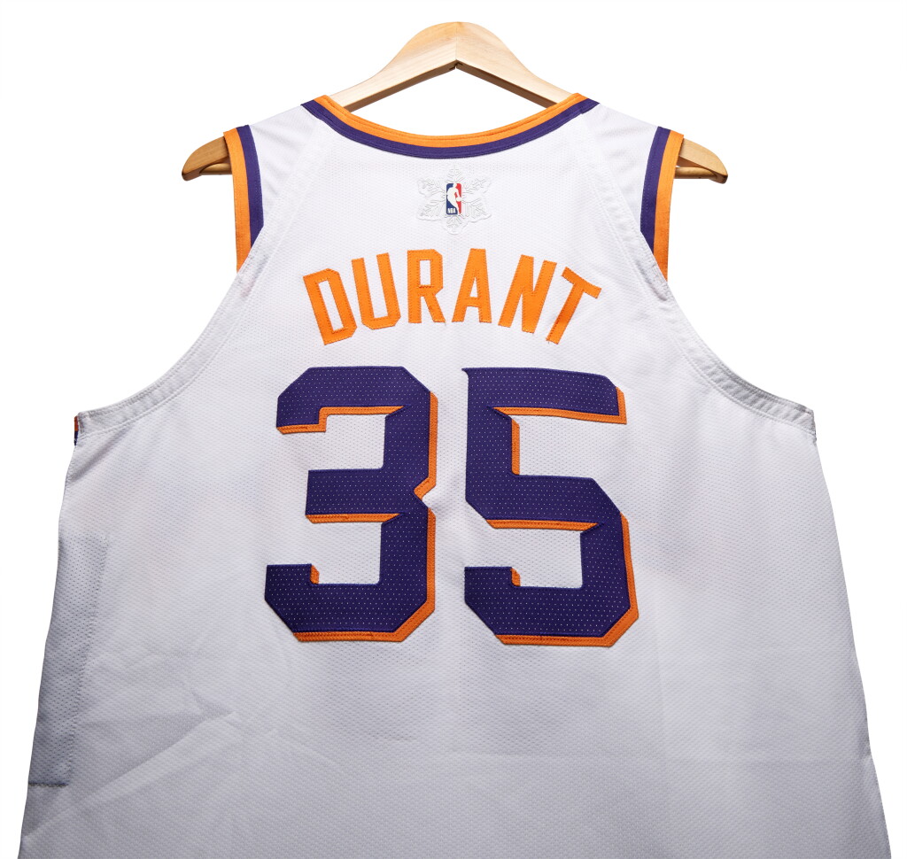 View full screen - View 1 of Lot 83. Kevin Durant 'Christmas Day' Phoenix Suns 2023-2024 Game Worn Association Edition Jersey.