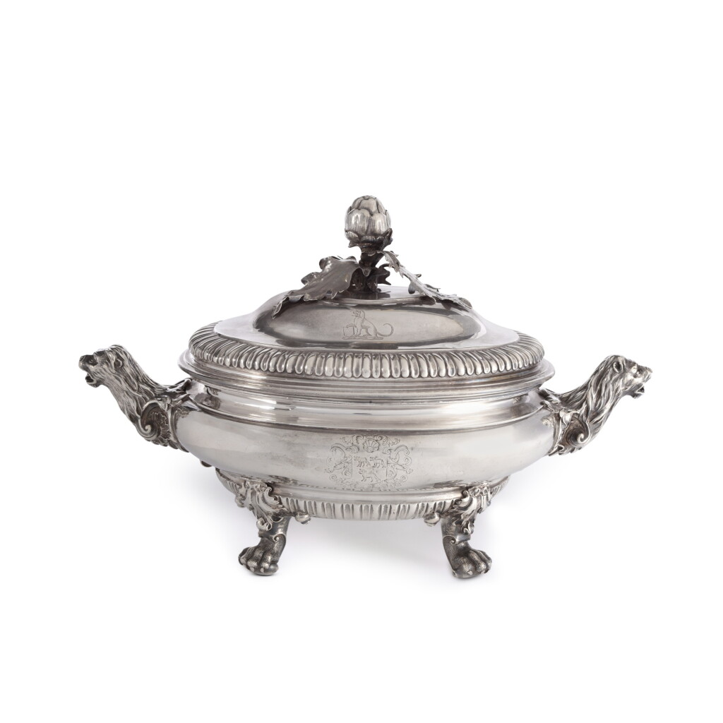 View full screen - View 1 of Lot 441. A George II Silver Soup Tureen and Cover, Charles Kandler I, London, Circa 1740.