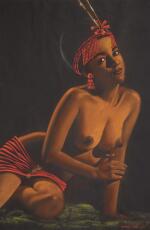 ERHABOR EMOKPAE | YOUNG WOMAN SEATED, UVBI SERIES
