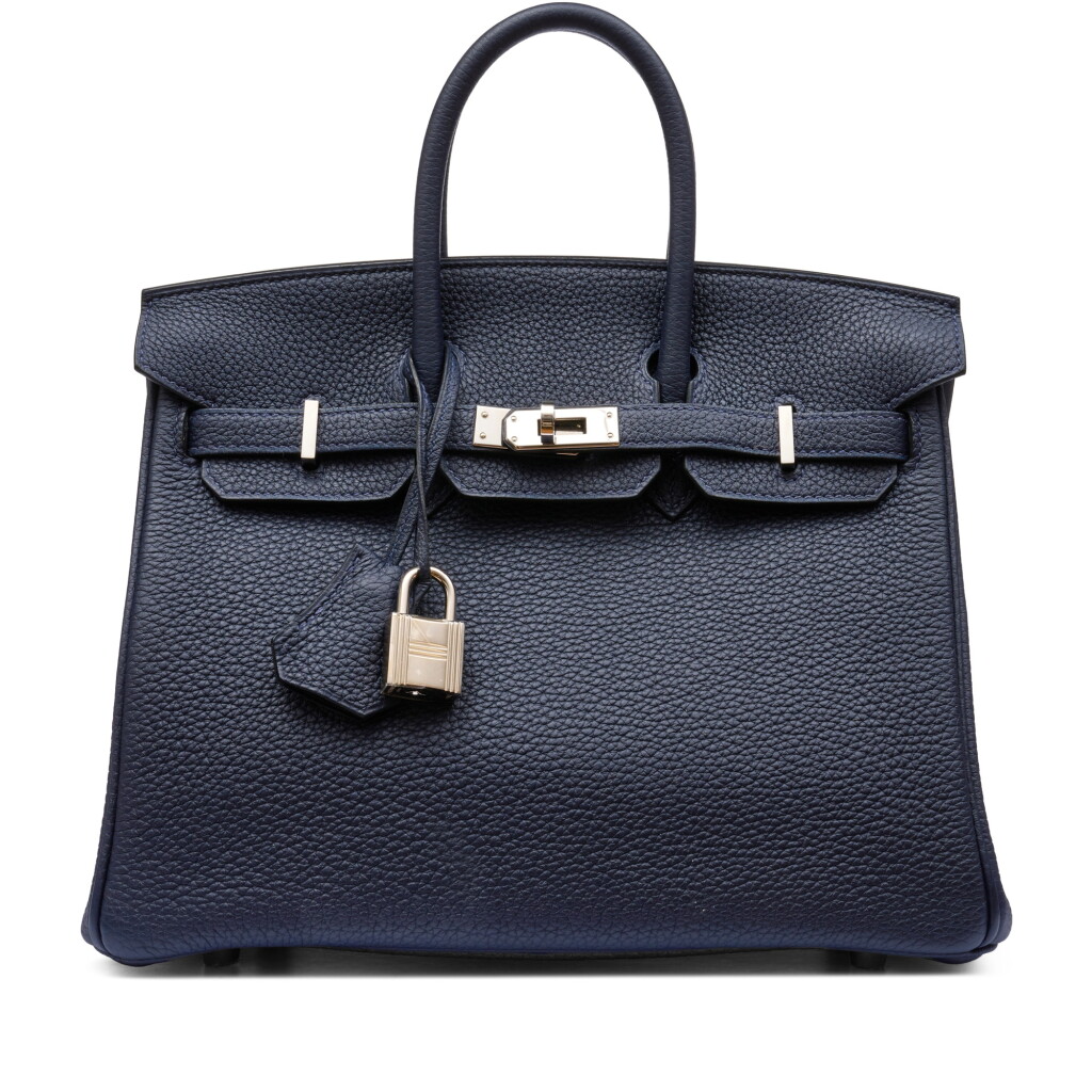 View full screen - View 1 of Lot 86. Bleu Nuit Togo Birkin 25 Palladium Hardware, 2020.