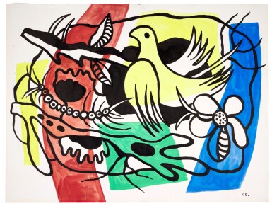 View full screen - View 1 of Lot 306. FERNAND LÉGER | COMPOSITION À L’OISEAU.