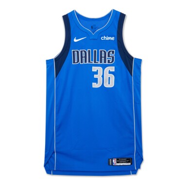 View full screen - View 1 of Lot 78. Greg Brown III Dallas Mavericks 2023-2024 Game Worn Icon Edition Jersey.