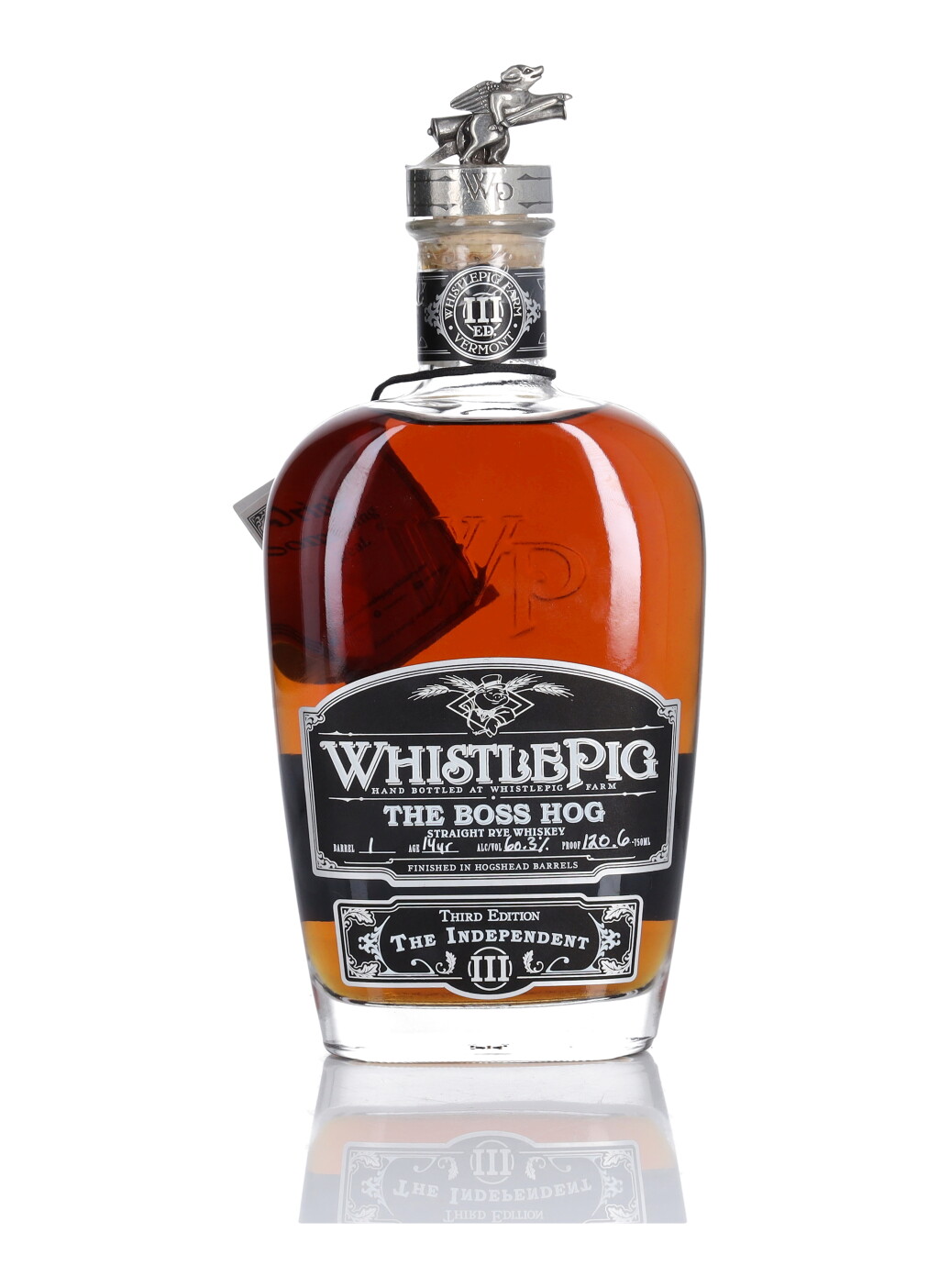 View full screen - View 1 of Lot 282. Whistlepig The Boss Hog 14 Year Old 3rd Edition "The Independent" 120.6 Proof NV (1 BT 75cl).