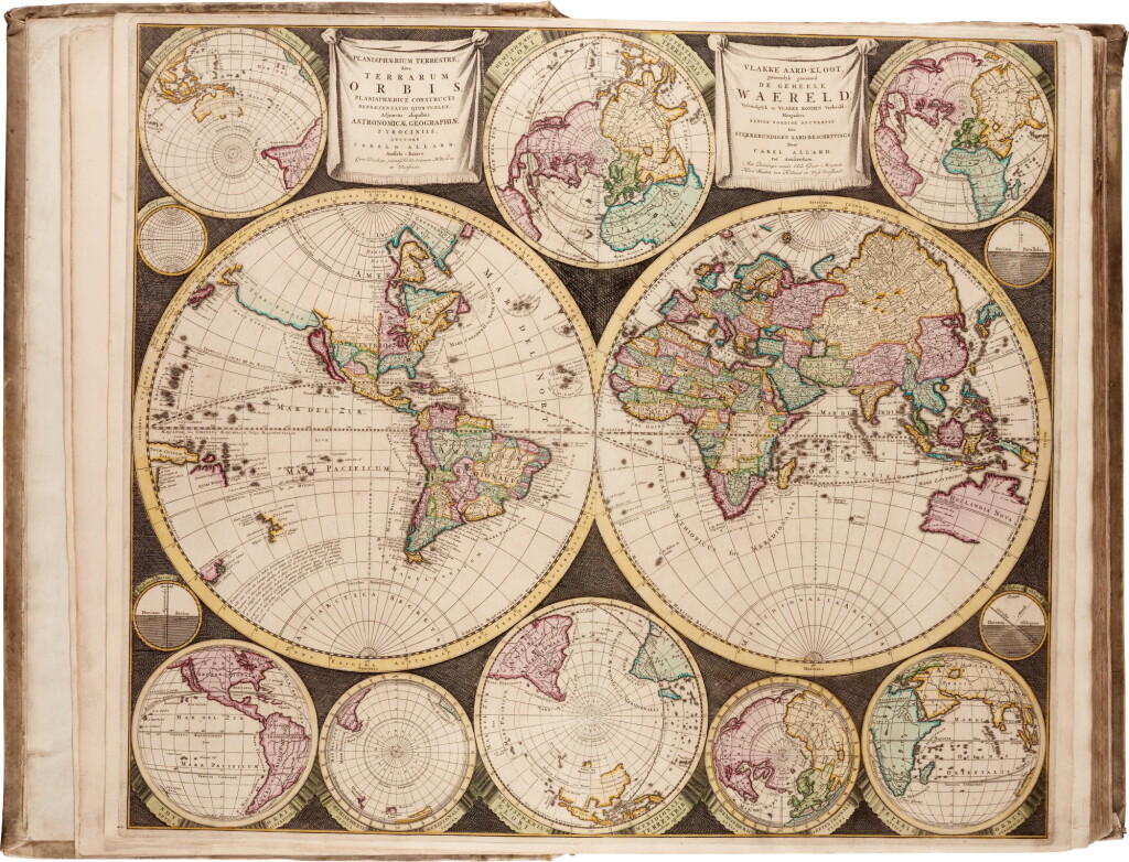 View full screen - View 1 of Lot 184. Nicolaes Visscher | Atlas minor sive geographia compendiosa, c.1716, hand-coloured maps, contemporary Dutch binding.